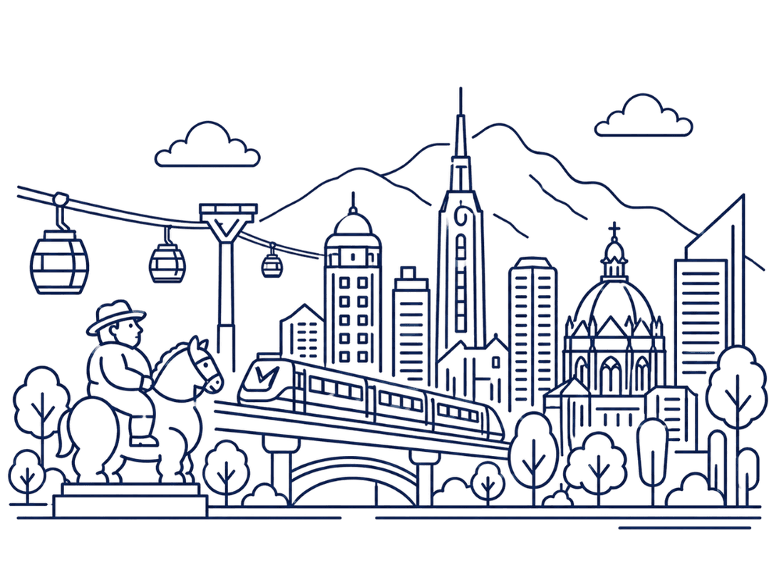 Ilustración de la ciudad de Medellín